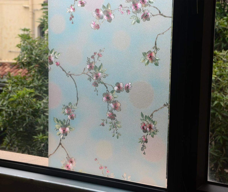 VSUDO 1 Roll 17.7" by 78.7" Window Film for Privacy, Peach Blossom Pattern Window Tint for Home, Window Glass Sticker for Office (9.68 Sq. Ft Total) - Image 5